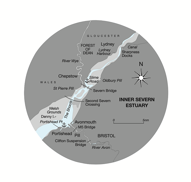 A chart showing the upper Severn Estuary