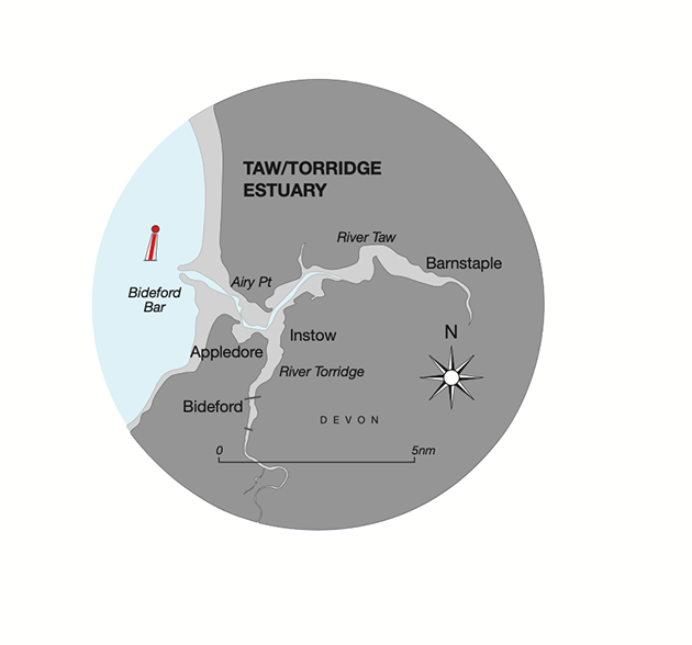A chart showing the Taw/Torridge Estuary