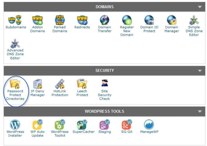 Set password protection in cPanel Password Protection in cPanel