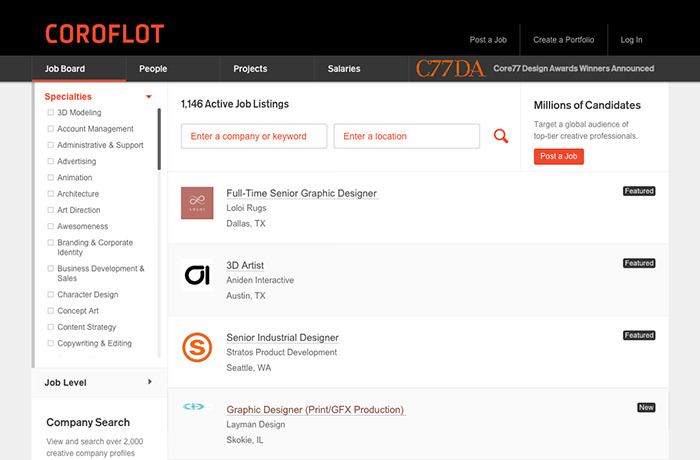 Coroflot jobs