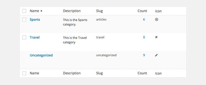 Category Icon in the row table