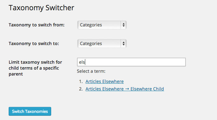 Switch between category and tag