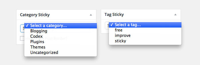 Sticky Category and Tag Selection