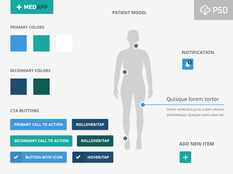 MedApp: a Medical PSD App Theme