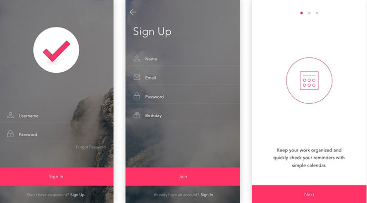 PSD and Sketch To-do App UI Kit