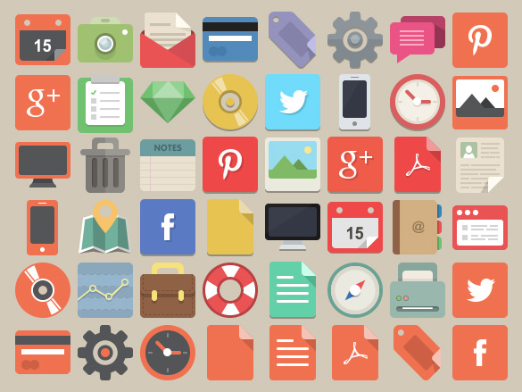 48 Flat Design Icons Pack