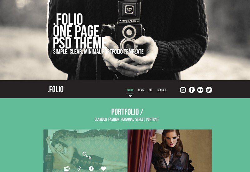Folio: One Page PSD Theme