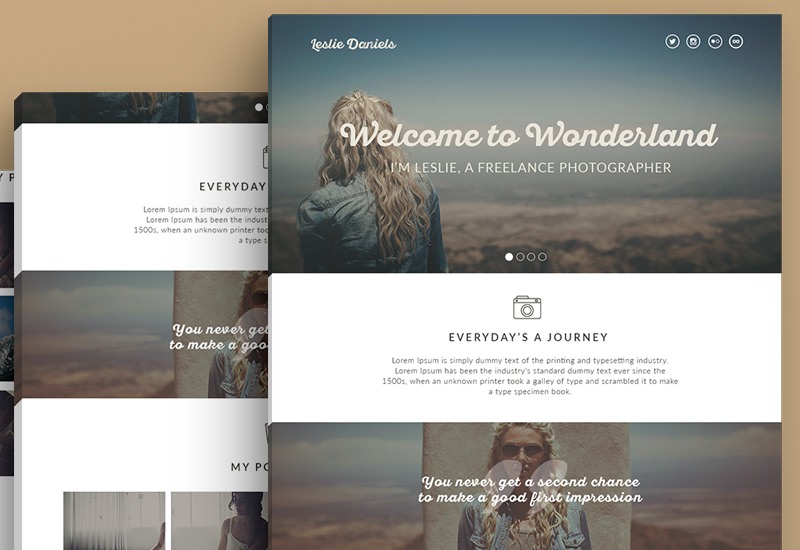 Leslie: PSD Photographers Portfolio Page