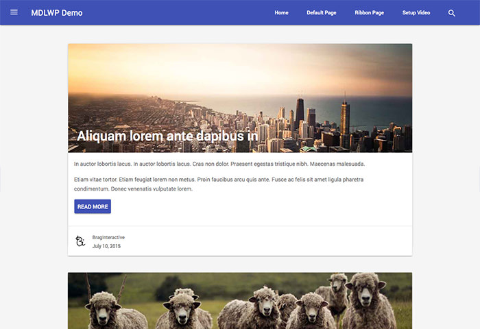 Material Design Lite WordPress Demo Page