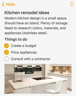 notes with photo checklist