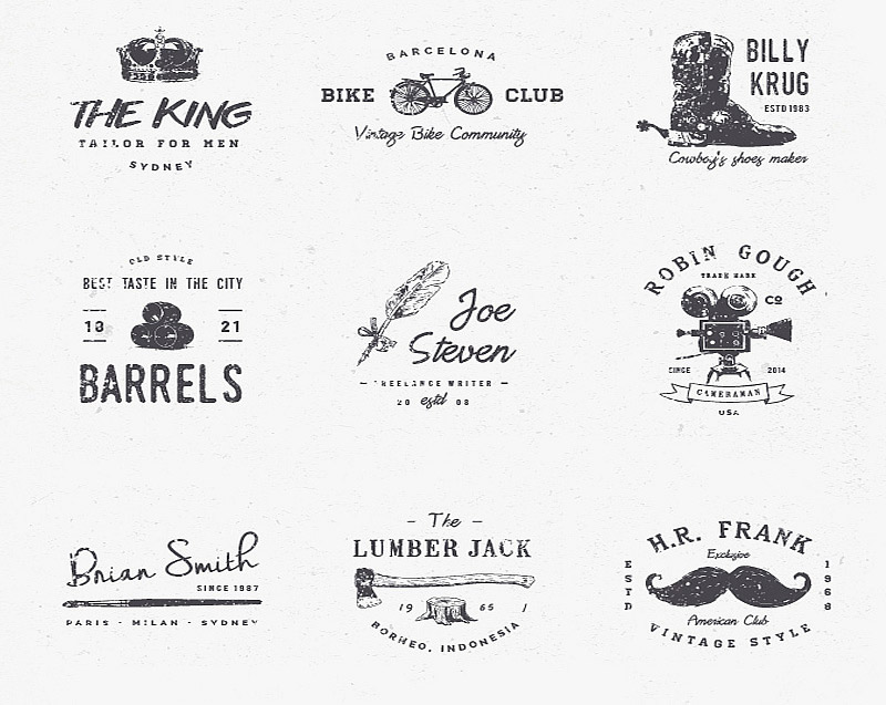 15 Grunge Vintage Style Vector Badges