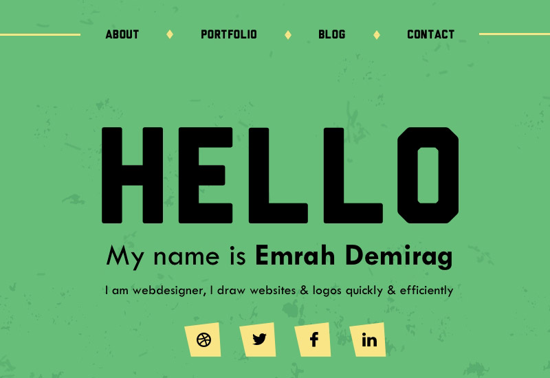 One Page Personal Portfolio Sketch Template
