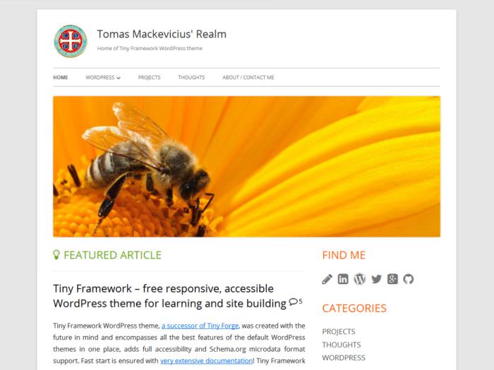Tiny Framework WordPress Theme