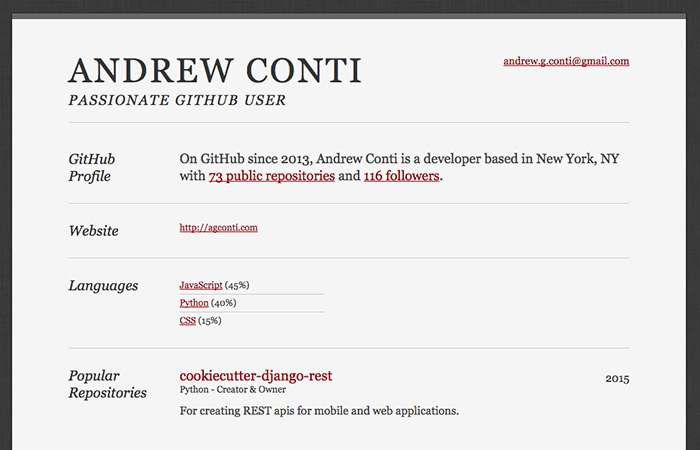 Github Resume