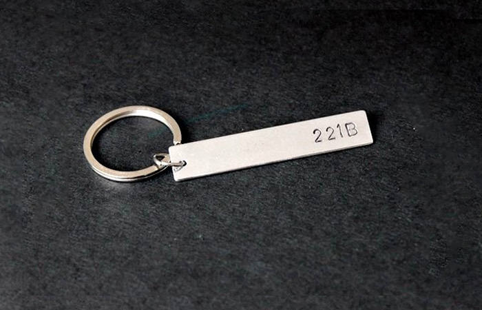 Sherlock 221B Flat Keychain