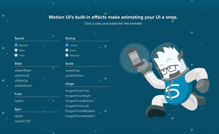 Motiom library from Zurb