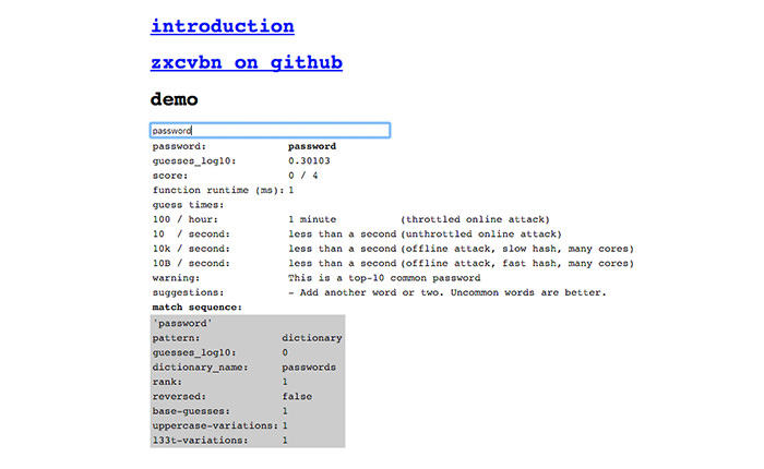 zxcvbn password meter