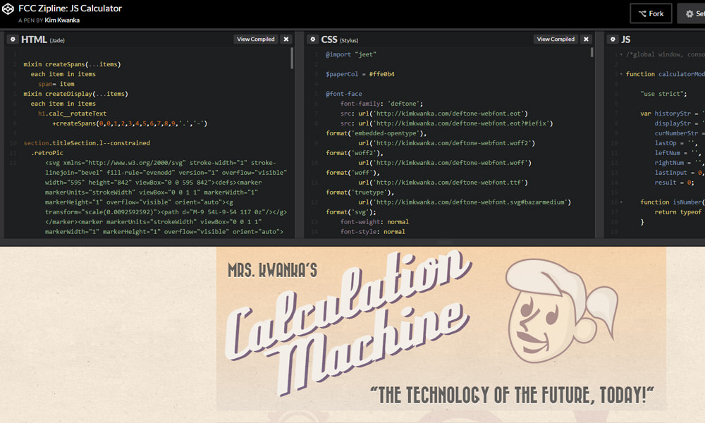 codepen sample snippet