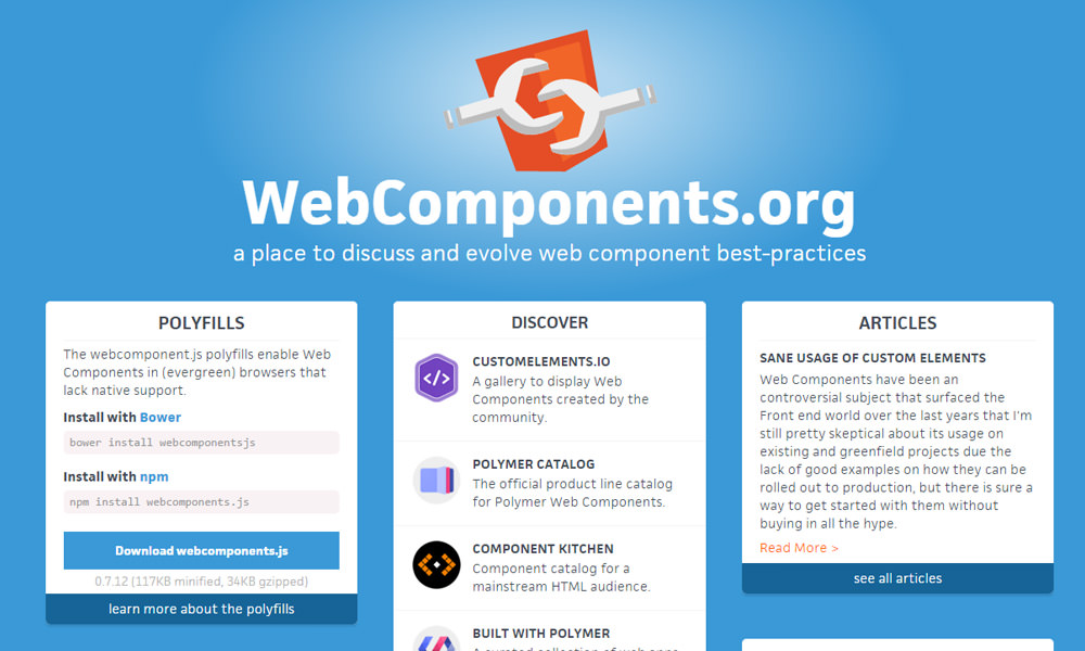 webcomponents website