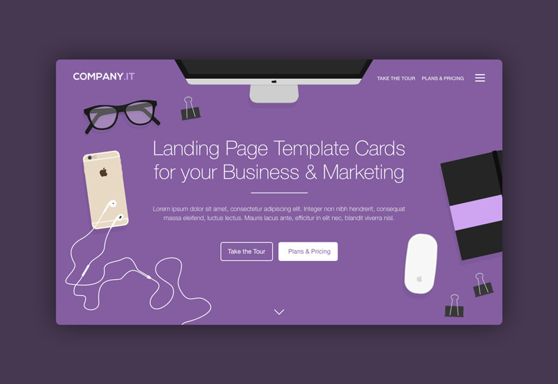 Landing Page Header Cards