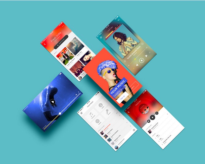 Mobile App Screens Showcasing Mockup