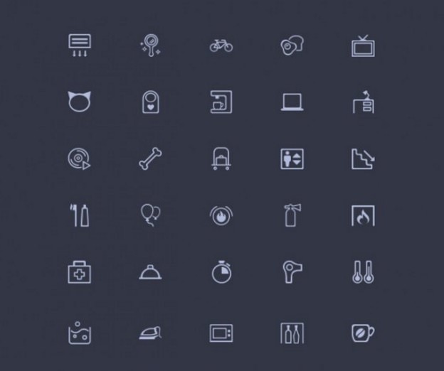 Amenities: 50 Misc PSD Line Icons