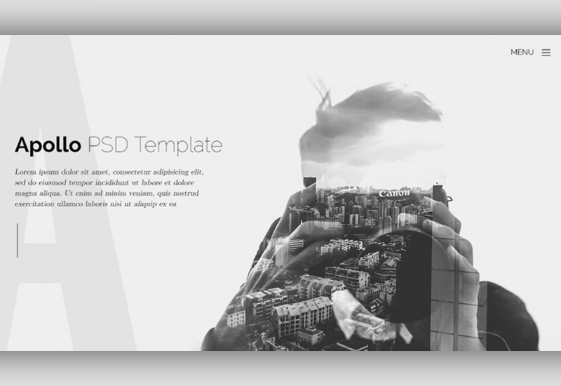Apollo: Grayscale Schemed Web PSD Template
