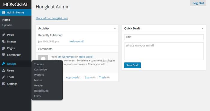 Branded Admin Menu