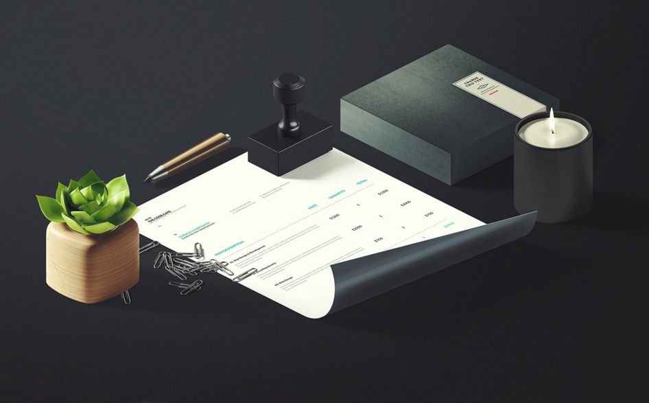 Clean Branding Identity PSD Set