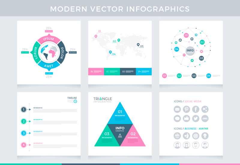 Modern Infographic Vector Templates Pack
