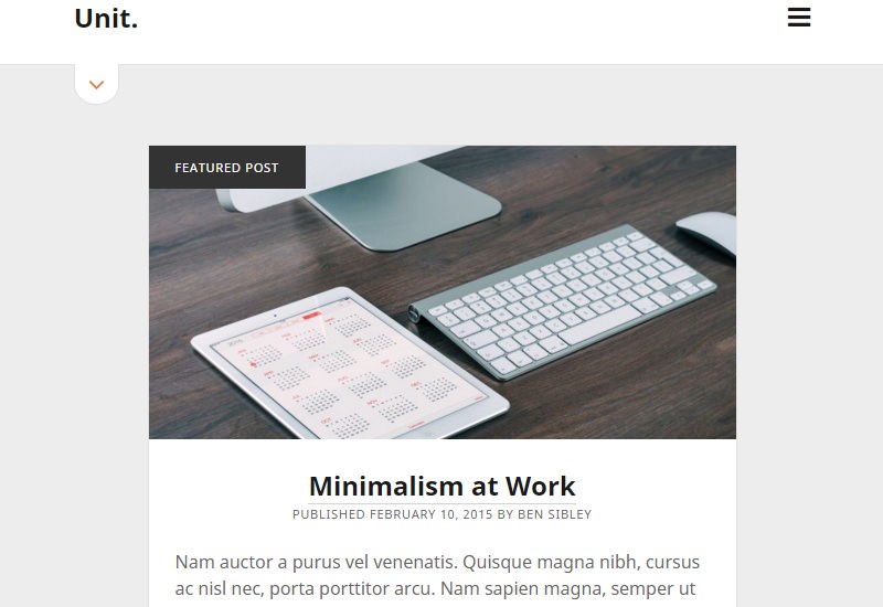 Unit: Simple and Clean WordPress Theme