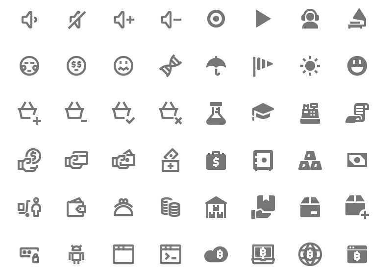 Line and Solid Material Design Icons Set