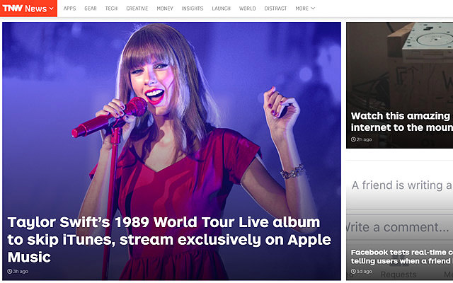 the next web homepage