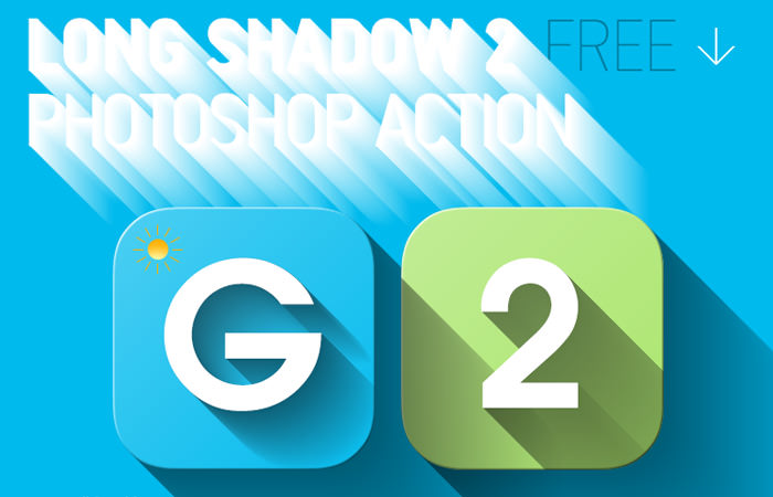 long shadow photoshop actions