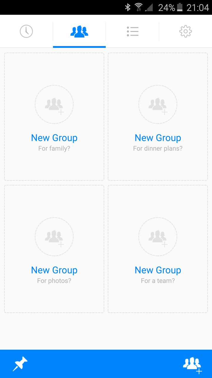 no pinned groups homepage