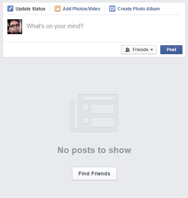 facebook web feed empty state