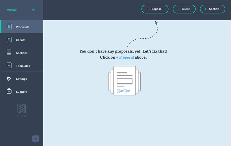 nusii app empty state
