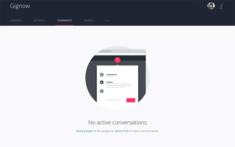 invision app dashboard