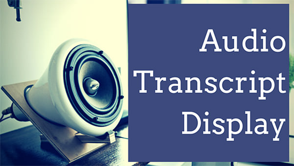 display audio transcript on website