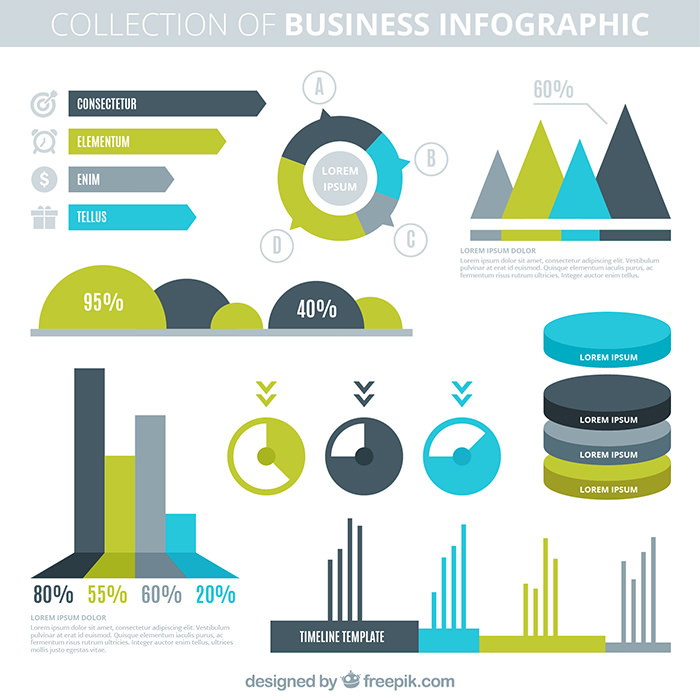 collection-of-company-infography-in-flat-design
