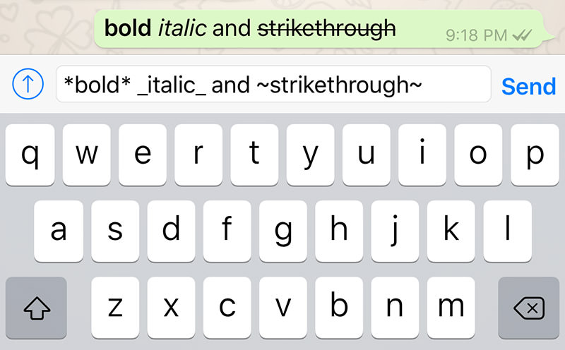 whatsapp formatting
