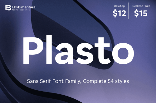 Plasto Sans Serif Family of 54 Fonts - only $12!Plasto is a...