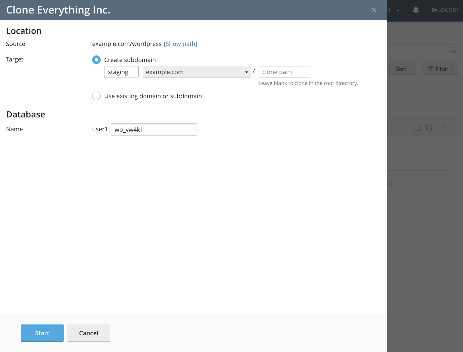 WordPress Toolkit Clone Website