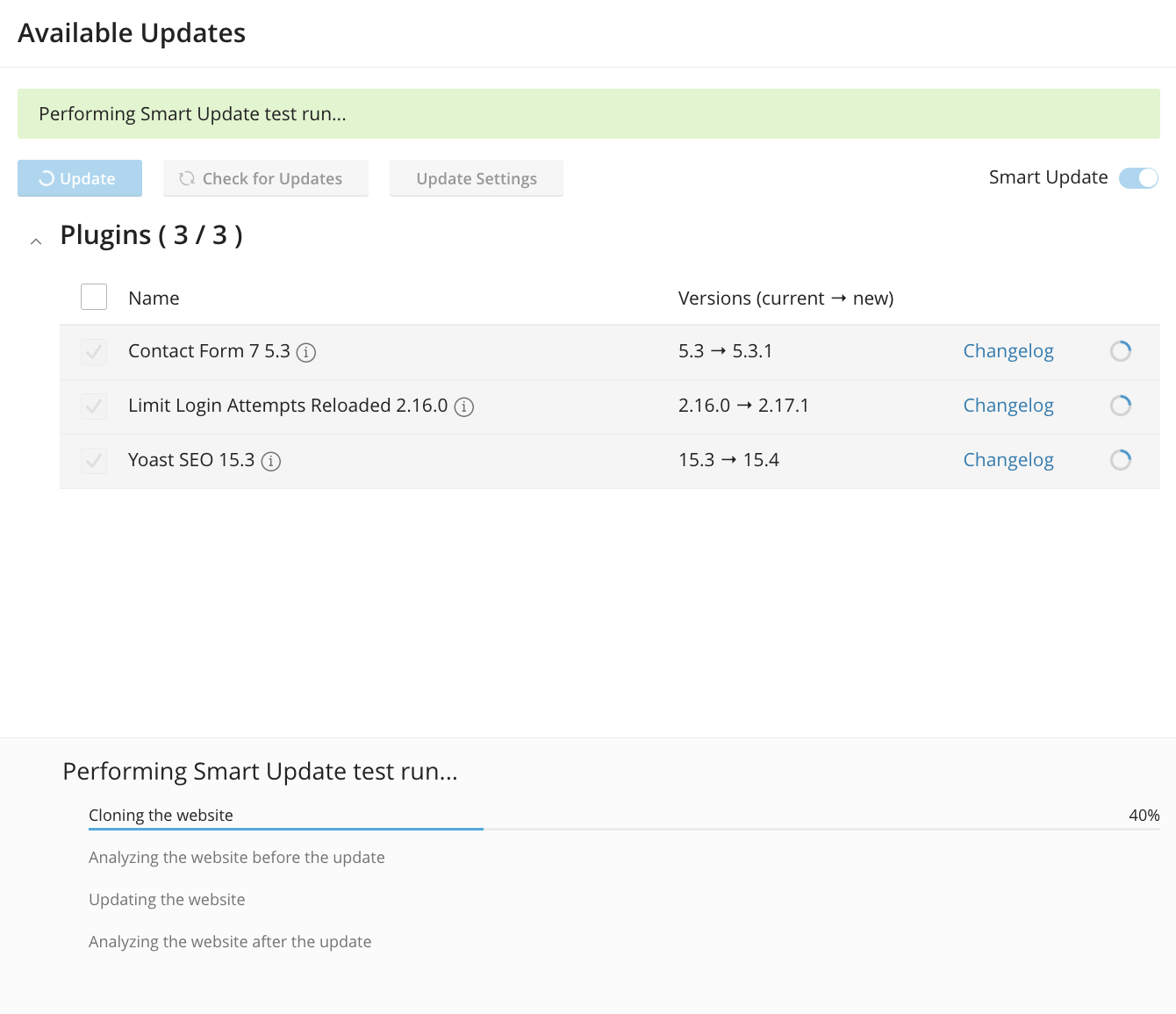 WordPress Toolkit Smart Update Test